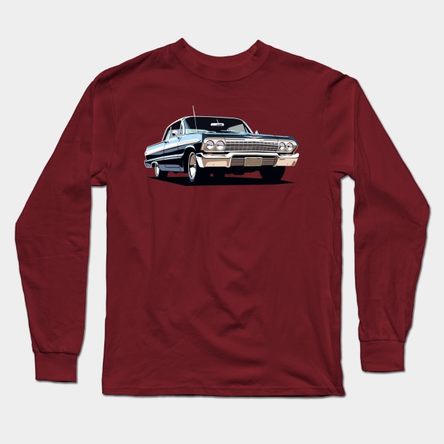 Classic Chevy Impala Long Sleeve T-Shirt by Spearhead Ink